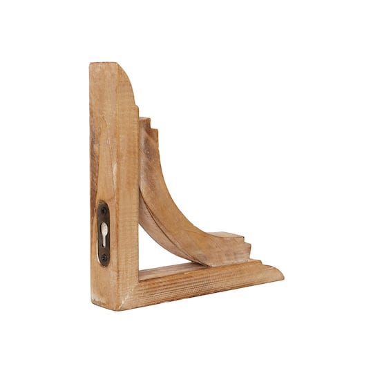 Natural Distressed Antique Wood Corbel Shelf Brackets (Set of 2)